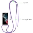 thumbnail image 3 of Clear Case for Samsung Galaxy S22 Ultra 5G with Adjustable Neck Lanyard Strap,Soft Slim TPU Shockproof Protective Cover for Samsung Galaxy S22 Ultra 5G-Purple, 3 of 11