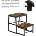 thumbnail image 3 of BTY2 Step Stools for Adults & Kids, Heavy Duty 2-in-1 Stepping Stools Adjustable Retractable Wooden Stool, Metal Frame, Non-Slip Bedside Foot Stool, for Bed, Kitchen, Bathroom, RV Step - Rustic Brown, 3 of 8