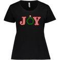 thumbnail image 3 of Inktastic Joy Christmas Ornament with Candy Cane Stripes Women's Plus Size T-Shirt, 3 of 5