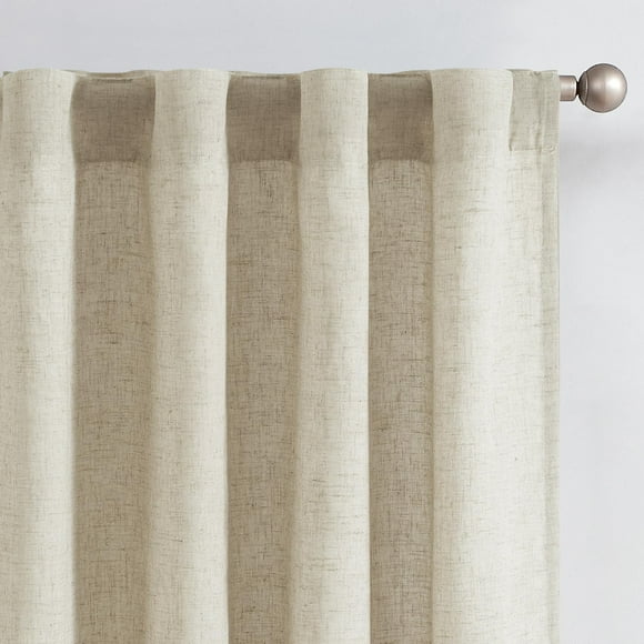Cortinas mezcla lino Jinchan Avena 160x130 cm para dormitorio, 2 paneles