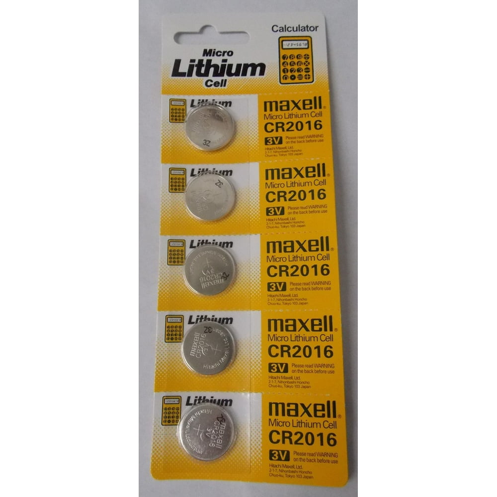 Maxell CR2016 3 Volt Lithium Coin Battery 5 Pack Free Shipping