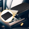 thumbnail image 3 of Unique Bargains 31x21x5cm 12.20"x8.27"x1.97" Universal Car Armrest Box Pad Armrest Booster Pads Faux Leather Black, 3 of 6