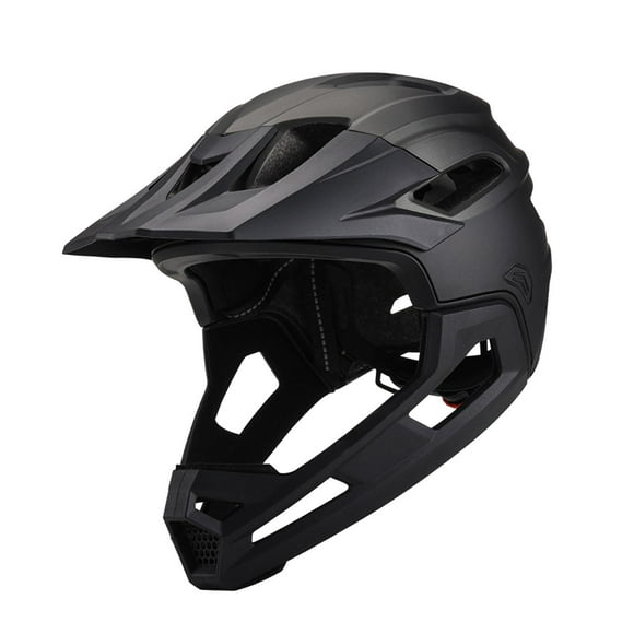 Casco de bicicleta de cara completa, casco de ciclismo con ventilación, cascos protectores ajustables, gorra para hombres y mujeres, casco de b titanio negro