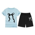 thumbnail image 3 of Kiijoy Toddler Girls Outfits Casual Short Sleeve T-Shirt Shorts Set for Girl, Sizes 2-3T, 3 of 3
