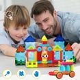 thumbnail image 2 of PicassoTiles Magnetic Tiles & Hedgehog 2-in-1 Interlocking Brush Connector Building Blocks, STEM Educational Construction Playset for Kids 3+, 2 of 6