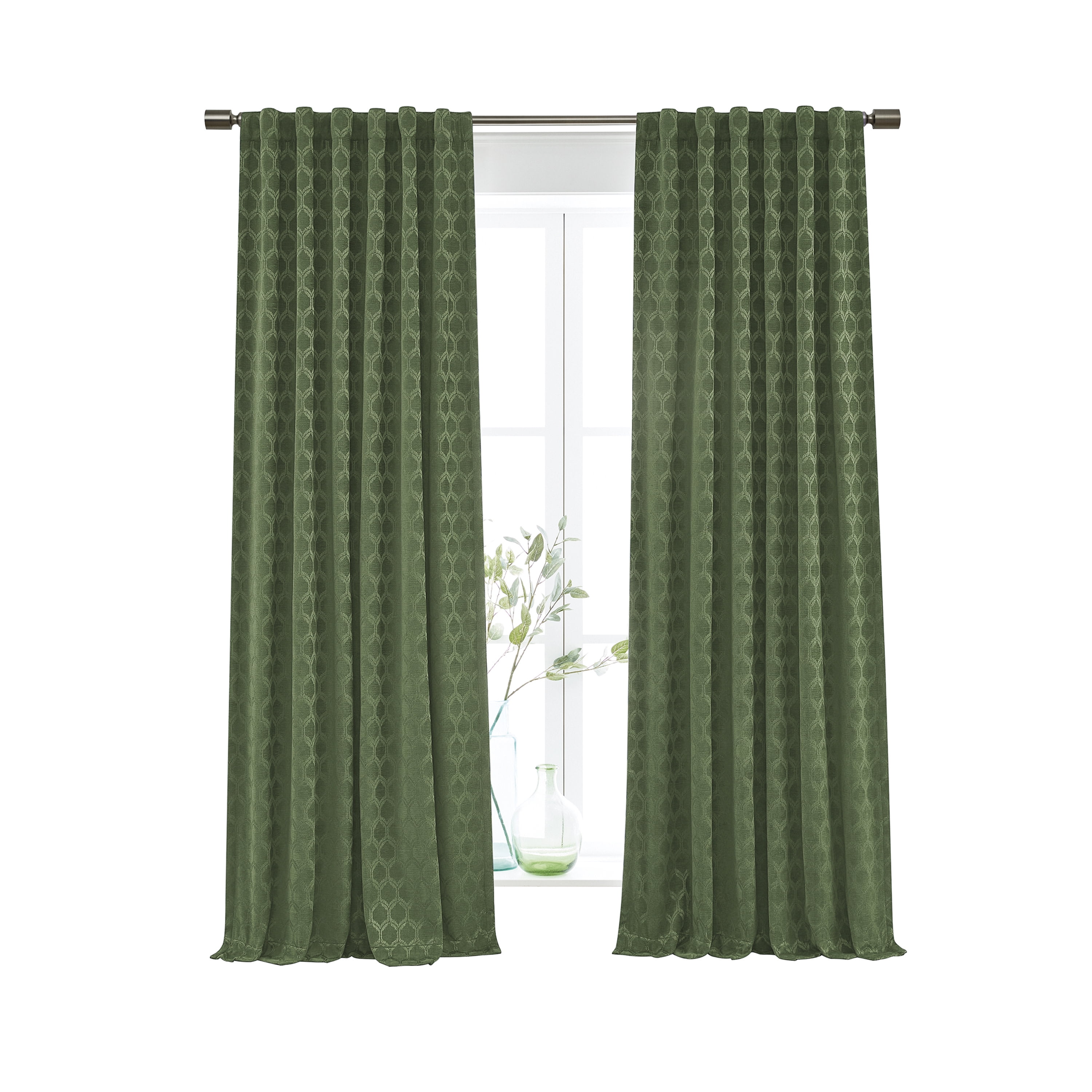 (2 pack) Better Homes & Gardens Jacquard Velvet Blackout Curtain Rod Pocket/Back Tab Indoor Single Panel, Sea Turtle, 50" W x 108" L, Adult