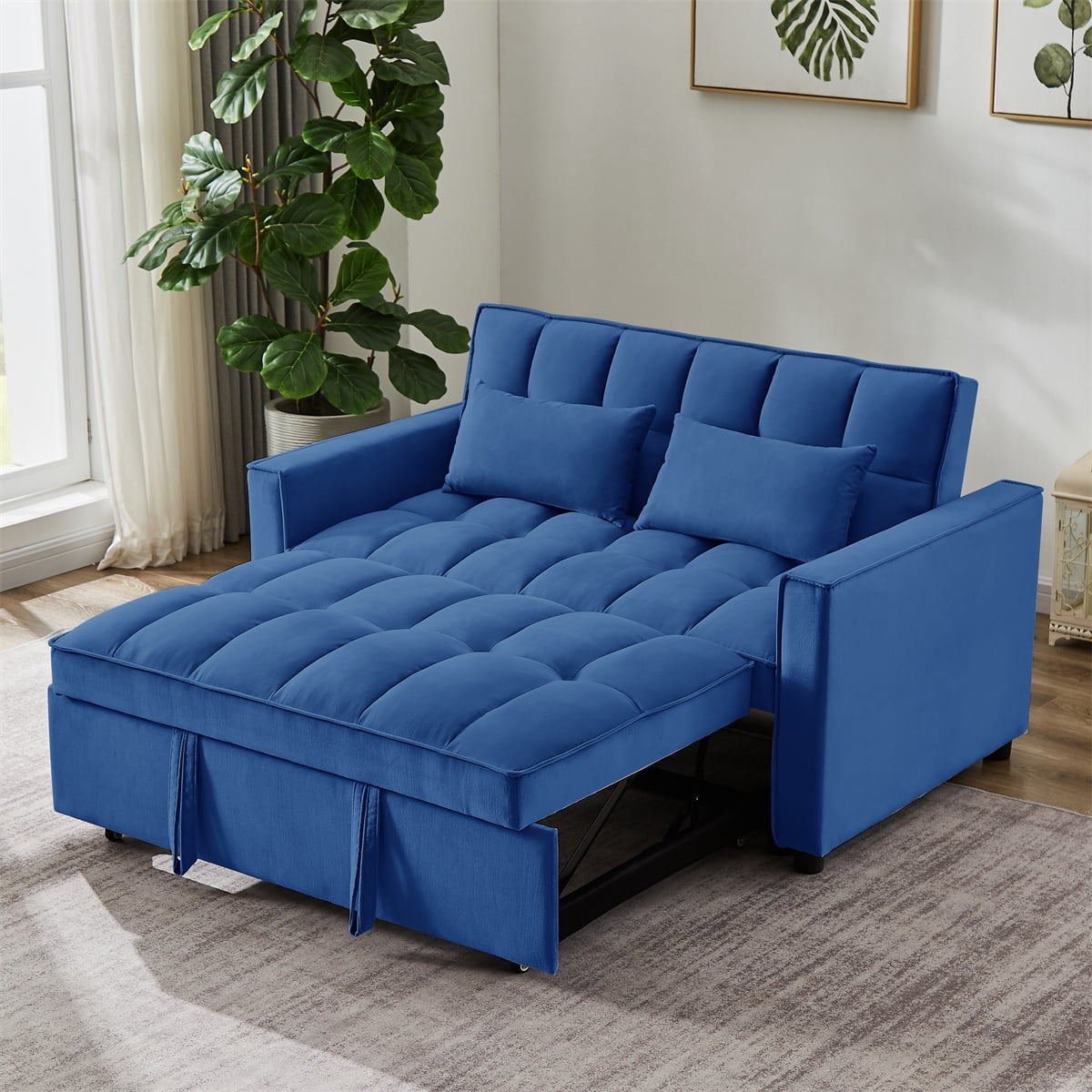 ARCTICSCORPION Sleeper Sofa Bed,Velvet Convertible Loveseat Sleeper