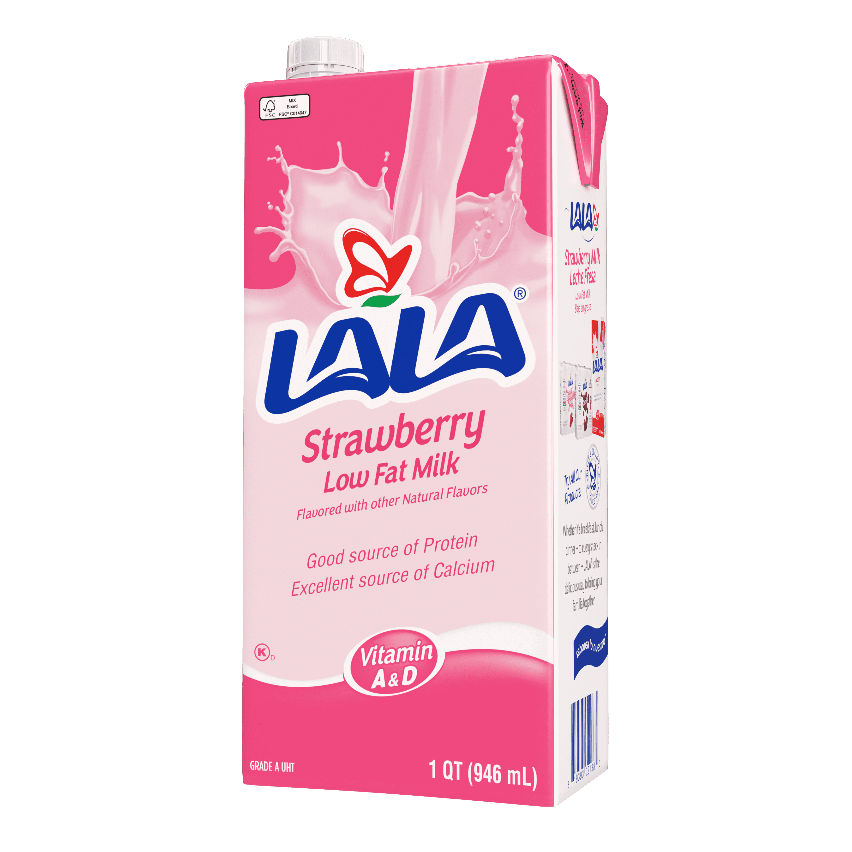 LALA Strawberry 1% Milk UHT 32oz