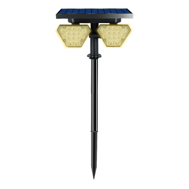 Inteprter Light Solar Outdoor Lawn Walkway Landscape Lámpara de doble cabeza Patio Paisajismo Iluminación Resistente a la intemperie Iluminación y accesorios Doble 3000K 6000K