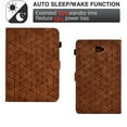 thumbnail image 5 of Embossed Folio Flip Smart Case for Samsung Galaxy Tab A 10.1" 2016 SM-T580/SM-T585, Premium PU Leather Kickstand Card Slots Magnetic Auto Sleep / Wake with Pen Slot Case for Tab A 10.1" 2016, Brown, 5 of 5