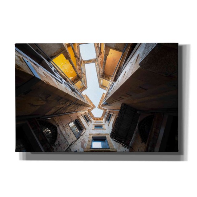 Epic Graffiti 'Beit Beirut' by Roman Robroek Giclee Canvas Wall Art, 18"x12"