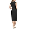 thumbnail image 2 of INSPIRE CHIC Women's Sleeveless Pencil Dress Choker V Neck 2026 Trendy Work Knee Length Dresses S Black, 2 of 5