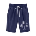 thumbnail image 2 of Gspmoly Shorts de Course pour Femmes, Shorts pour Femmes en Coton et Lin à Imprimé Tendance, Taille Élastique, Pantalon 5 Pouces à Cordon, Shorts 5 Pouces, Shorts de Randonnée pour Femmes jusqu'à 60 % de Rabais Bleu Marine TTG, 2 of 4