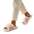 thumbnail image 7 of uublik Comfy Fuzzy Slippers for Women Open Toe Memory Foam House Shoes Indoor Outdoor Non Slip House Slides, Pink, 7 of 7