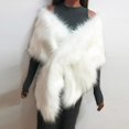 thumbnail image 1 of Women Faux Fox Fur Long Shawl Stole Wrap Shrug Scarf Bridal Wedding, 1 of 3