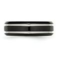 thumbnail image 3 of Chisel Stainless Steel Polished Black IP-plated 7mm Grooved Band, 3 of 7