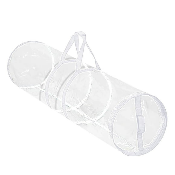 Home Textile Storage Christmas Clear Zipper Storage Bag for Wrap Holiday Paper Tube Storage Solution