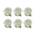 thumbnail image 1 of GROWTH TANK Handicraft Flower Napkin Rings Napkin Holder for Luncheons Party Wedding White, 1 of 3