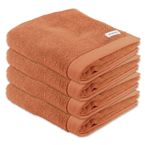 TOM TAILOR Toalla, paquete de 4 - Color Bath Towel, rizo, algodón Coral 50x100cm