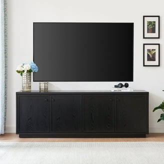 Evelyn&Zoe Chabot Transitional TV Stand, Charcoal Gray, for TVs up