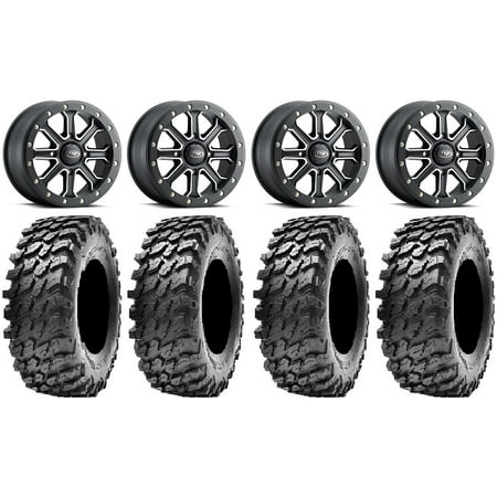ITP Inertia Beadlock 14 Wheels Black +40mm 32 Rampage Tires Can-Am Maverick X3 / Honda Pioneer 1000 / Talon ITP Inertia Beadlock 14 Wheels Black +40mm 32 Rampage Tires Can-Am Maverick X3 / Honda Pioneer 1000 / Talon