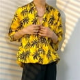 thumbnail image 2 of Camisa De Botones Para Hombre Hombres Casual Impreso Camisas Moda Top Blusa Camisas (Yellow, L), 2 of 3