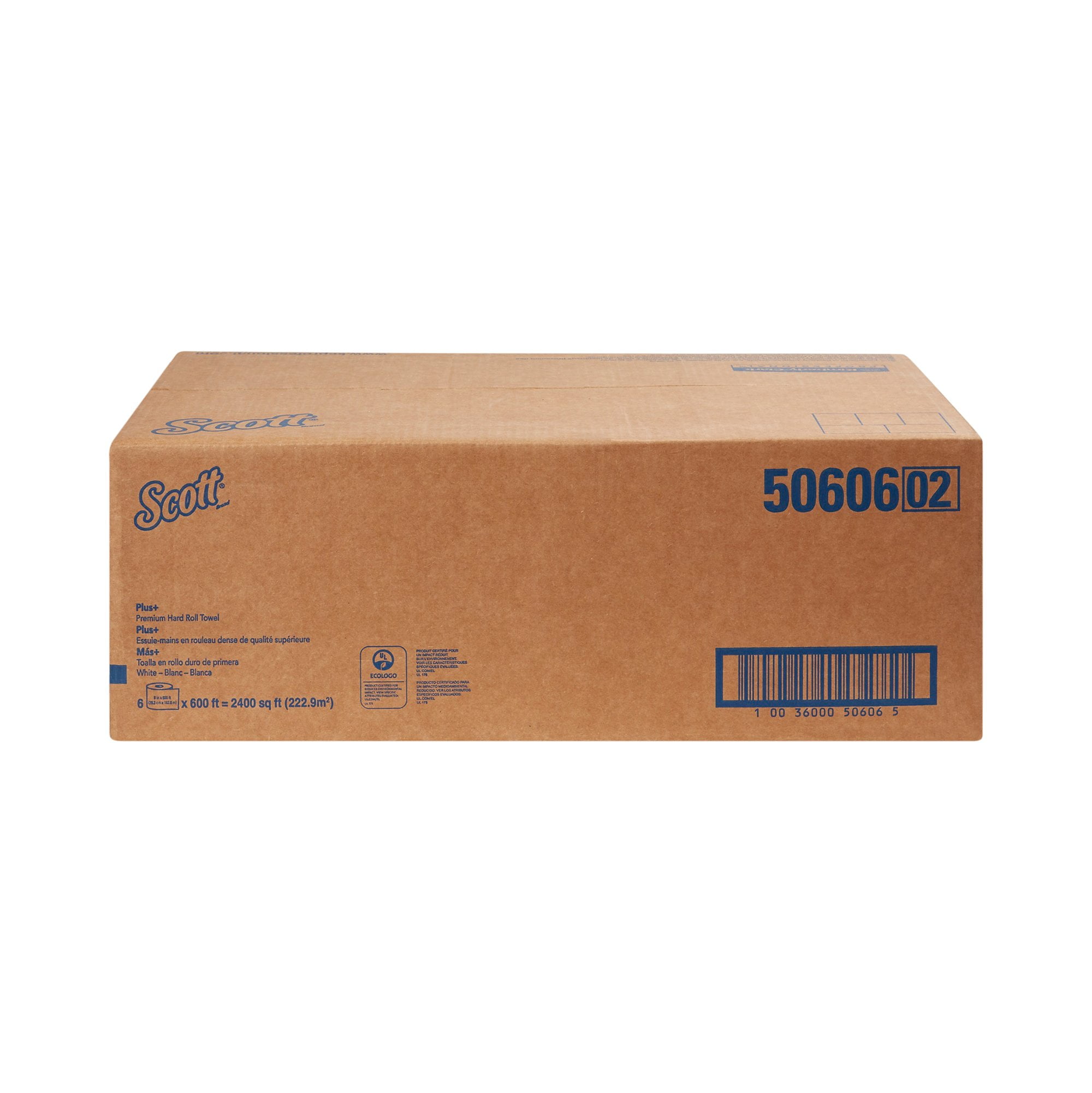 Scott Essential Hardwound Paper Towel Roll, 1-Ply, Continuous Sheet, 1.75 Inch Core, 8 Inches x 600 Feet, White, 6 Count