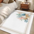 thumbnail image 4 of 3'x5' Rug for Living Room Bedroom, Coastal Starfish Washable Area Rugs Non-Slip Carpet Mats, Nautical Shells Coral Eucalyptus Stripes Indoor Low Pile Area Rug Runner for Kitchen, Mudroom, 4 of 8