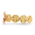 thumbnail image 4 of 14K Two-Tone Gold Ring Band Themed Yellow & Rose Diamond-cut Plumeria Flower, Size 7, 4 of 5
