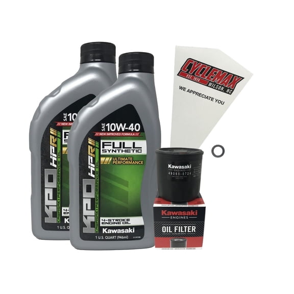 Cyclemax OEM FS 10W-40 Oil Change Kit fits 2009-2023 Kawasaki Mule 4000