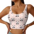 thumbnail image 1 of Qekee Cute Panda for Removable Pads Sports Bra, Crop Tank Top, Womens' Sports Bra Long Style Without Steel Rims-Medium, 1 of 8