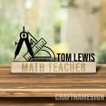 thumbnail image 2 of Craftnamesign Custom Wooden Math Teacher Desk Name Plate, Mathematician Metal Nameplate for desk, 2 of 5