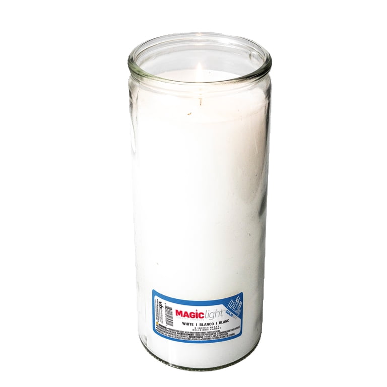 Magic Light Religious Prayer Candle, 44 oz, Clear Glass photo 3