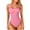 Pink, variant on Gmluru Women's Shapewear Bodysuit Solid Print Swimwear Push-Up Swimsuit Bathing Suit Coffee S-2XL