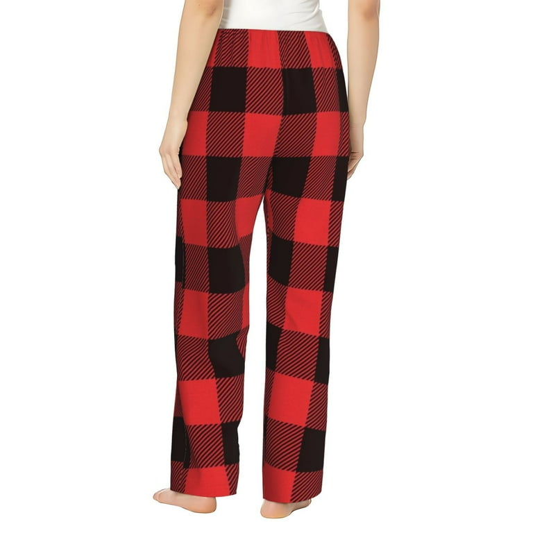 Bingfone Pajamas For Women Buffalo Plaid Red Black Pajama Pants With Pockets Large Walmart