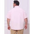 thumbnail image 3 of DARING DIVA Men's Big and Tall Business Dress Shirt with Chest Pocket 3XL Pink, 3 of 7