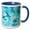 Blue/White, variant on 3drose, Sparkling Teal Glitter Crystal Waves Pattern, 15oz Mug