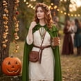 thumbnail image 4 of Wizard Cosplay, Wizard Costume, Witch Costume Cloak, Historical Cape, Medieval Hooded Cloak, Renaissance Hooded Cloak for Women Men, Adult Medieval Cape With Hood, Viking Cloak, Green L, 4 of 6