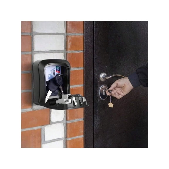 2PCS Weatherproof Heavy Duty Wall Mounted Key Lock Box With 4 Digit Combination And Anti Theft Security Large Capacity For Indoor And Outdoor Use