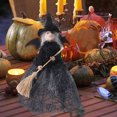 thumbnail image 3 of Halloween Witch Doll Decorations - Silk Fabric Tabletop Ornament, Broomstick Witch Figure for Mantel, Tree Topper & Party Centerpiece, Spooky Festive Decor, 3 of 8