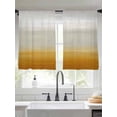 thumbnail image 2 of Burnt Orange Beige Ombre Sheer Curtains 45 Inch Length 2 Panels Set, Modern Abstract Art Texture Voile Window Treatment Rod Pocket Small Kitchen Curtains Drapes for Bedroom 52"x45"x2, 2 of 7