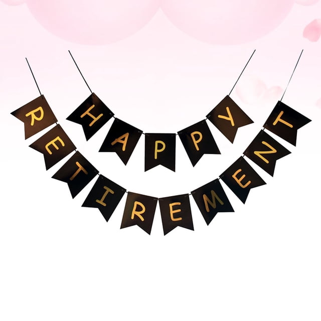 unbranded 1 Foto Banner Negro Para Fiesta De Jubilación Con Letras Y Tema Impreso Para Colgar