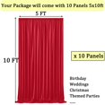 thumbnail image 3 of Cortinas antiarrugas de color rojo Backdrop NSSONBEN de 15 m x 3 m, 3 of 7