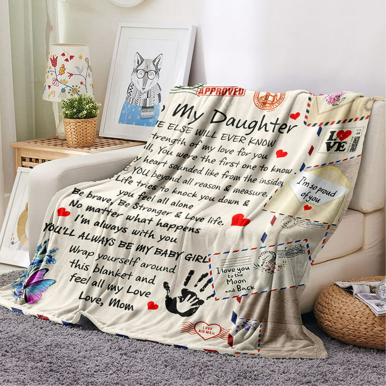 1pc Flannel Blanket, To My Mom Form Daughter Blanket, Warm Cozy Soft Throw  Blanket For Couch Bed Sofa Chair Camping, Mother's Day Gift