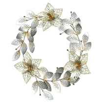 Metallic Sparkling Wreath Metal Wall Art 26 Inches Diameter