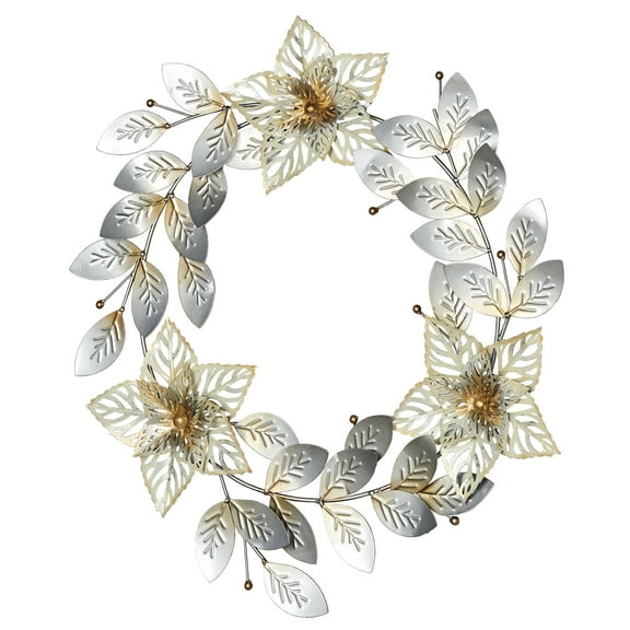 Metallic Sparkling Wreath Metal Wall Art 26 Inches Diameter
