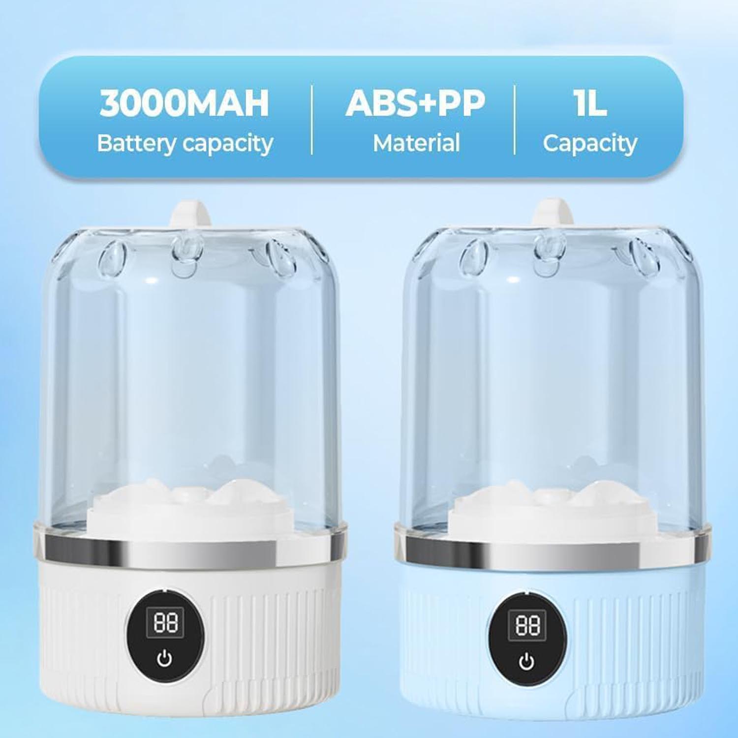 2025 New Portable Ultrasonic Mini Washing Machine – Rechargeable Travel Laundry Solution for Underwear, Compact Design for Apartments, Dorms, RVs, and Camping White