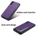 thumbnail image 3 of Feishell Case Compatible with iPhone X, iPhone XS, Wallet Case Credit Card Holder ID Slot Hidden Pocket Vertical and horizontal Kickstand Back Magnetic Shockproof Cover For iPhone X / XS, Purple, 3 of 10