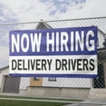 thumbnail image 2 of Now Hiring Delivery Drivers 13 oz Heavy Duty Vinyl Banner Delivery Driver Jobs Available Help Wanted Sign for Business Indoor/Outdoor Single-Sided with Metal Grommets(3x5 ft, Wh & Bl & Bk), 2 of 6