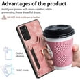 thumbnail image 6 of Phone Case for Samsung Galaxy S20 FE 5G 6.5 inch Wallet Cover with Screen Protector Wrist Strap Lanyard RFID Card Holder Ring Stand S 20 EF UW S20FE5G S20FE 20S S2O Fan Edition 4G G5 Women Men Pink, 6 of 15